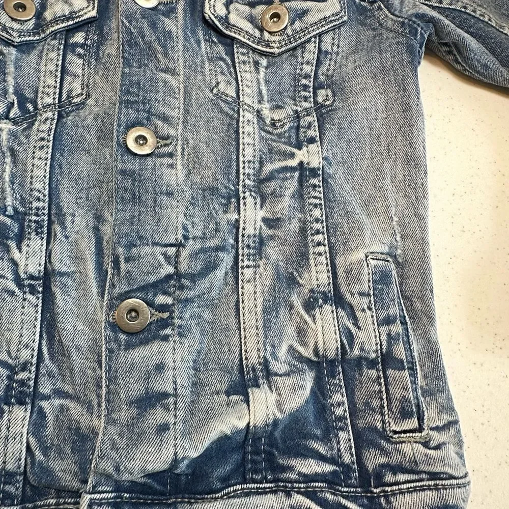 Bundle of 3 Girls-Distressed Jean Jacket Size 6, Corduroy Jacket & Dress Size 5